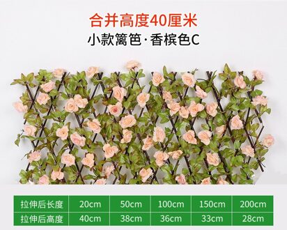 Tuin Decoratie Screening Imitatie Hout Kunstbloemen Bladeren Uitbreiden Latwerk Privacy Screen Intrekbare Hek Thuis S champagne