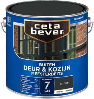 Tuin Deur & Kozijn Meester Beits - Dekkend Zijdeglans - RAL 7021 - 2,5L