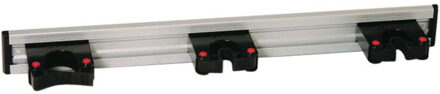 Tuin gereedschap houders/klemmen - 3x klemmen op rail - voor stelen - opbergsysteem