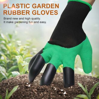 Tuin Graven Handschoenen Plastic Graven Klauwen Duurzaam Ademend Rubber Wanten Handschoenen Huishoudelijke Planten Tool Quick Werk