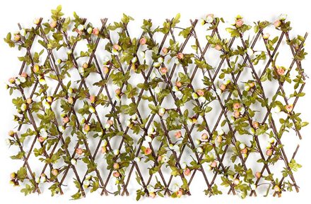 Tuin Hek Houten Hedge Met Kunstmatige Bloem Bladeren Screening Uitbreiden Latwerk Privacy Screen Balkon Tuin Decoratie