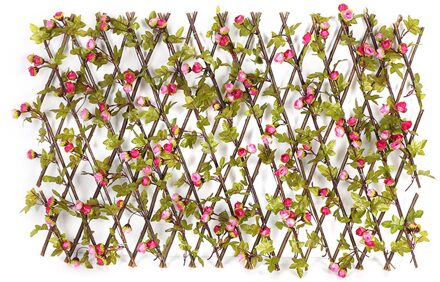 Tuin Hek Houten Hedge Met Kunstmatige Bloem Bladeren Screening Uitbreiden Latwerk Privacy Screen Balkon Tuin Decoratie