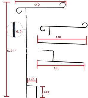 Tuin Ijzer Vlag Pole Outdoor Yard Vlaggen Standhouder Banner Beugel Vlag Post Vlag Pole