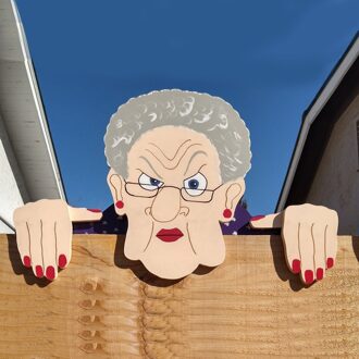 Tuin Illustratie Hek Decoratie Angry Oude Man En Dame Tuin Art Boerderij Binnenplaats Ornament Houten Tuin Jardin Decoratie