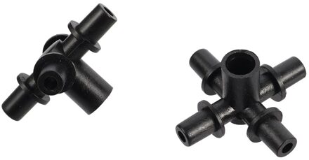 Tuin Irrigatie Zwart 6Mm Vier Manier Verneveling Sproeikoppen Systeem Nozzles Systeem Verbinding Koppelingen Accessoires 20 Stuks