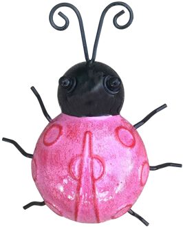 Tuin Kever Decoratieve Bark Hanger Kever Art Outdoor Metalen Dier Decoratie Voor Leuke Lieveheersbeestje Achtertuin Decor roze
