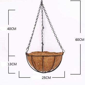 Tuin Muur Opknoping Bloempot, Wanddecoratie, Geweven Opknoping Mand, Smeedijzeren Opknoping Mand, rieten Groene Radijs Plant Wa A8