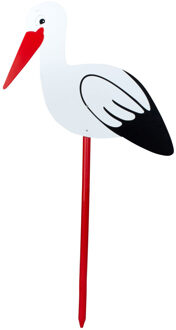 Tuin ooievaar - houten stick - meisje/jongen geboren/geboorte bord - 55 x 101 cm - Feestdecoratievoorwerp