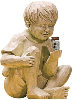 Tuin Ornamenten Een Kid Met Solar Vuurvliegjes Tuin Standbeeld-Tuin Decoratie Tuin Ornamenten Home Decoratie Accessoires