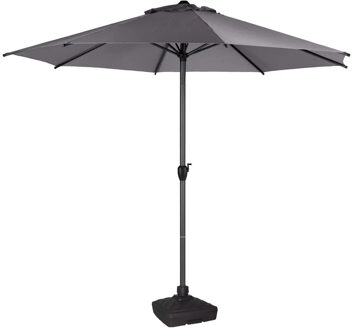 Tuin parasol Sierra - D300 cm - antraciet - kantelbaar - incl parasolvoet