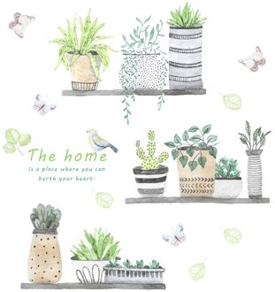 Tuin Plant Muursticker Bonsai Home Decoratie Sticker Woonkamer Keuken Pvc Verwijderbare Muurtattoo Diy Decoratie # T2P