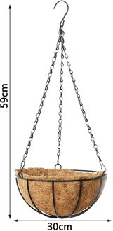 Tuin Plant Planter Bloemenmand Smeedijzeren Kokosnoot Half Ronde Bloempot Opknoping Potten Venster Rotan Decor Potten Muur Ijzer Manden