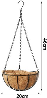 Tuin Plant Planter Bloemenmand Smeedijzeren Kokosnoot Half Ronde Bloempot Opknoping Potten Venster Rotan Decor Potten Muur Ijzer Manden