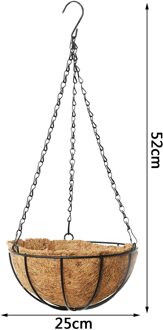 Tuin Plant Planter Bloemenmand Smeedijzeren Kokosnoot Half Ronde Bloempot Opknoping Potten Venster Rotan Decor Potten Muur Ijzer Manden