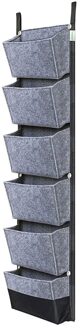Tuin Planting Bag Pocket Muur Gemonteerde Verticale Vilt Planting Bag 6 Zakken Opknoping Indoor Bloempot Planten Kan Behouden Vocht grijs