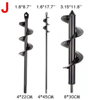 Tuin Spiraal Boor Set Antislip Hex Drive Hex Shaft Boor Post Bodem Cultivator Plantgat Digger tool 22and45and30cm