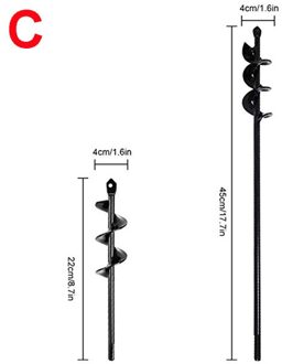 Tuin Spiraal Boor Set Antislip Hex Drive Hex Shaft Boor Post Bodem Cultivator Plantgat Digger tool 22and45cm