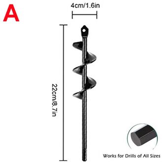 Tuin Spiraal Boor Set Antislip Hex Drive Hex Shaft Boor Post Bodem Cultivator Plantgat Digger tool 4x22cm