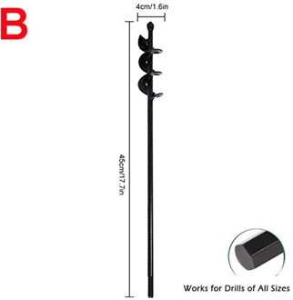 Tuin Spiraal Boor Set Antislip Hex Drive Hex Shaft Boor Post Bodem Cultivator Plantgat Digger tool 4x45cm