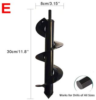 Tuin Spiraal Boor Set Antislip Hex Drive Hex Shaft Boor Post Bodem Cultivator Plantgat Digger tool 8x30cm