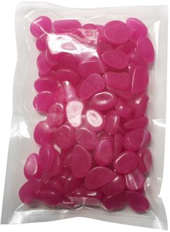 Tuin Steentjes Glow Stones Rocks Lichtgevende Pebbles voor Loopbruggen Outdoor Decor Aquarium Fish Tank Tuin Decoratieve Stenen 100pcs heet roze