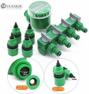 Tuin Timer Met 1/2/4-Way Hose Splitter Automatische Watering Irrigatie Controller Adapter Sluit 4/7Mm 8/11Mm 16Mm Slang ExAB686C