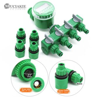 Tuin Timer Met 1/2/4-Way Hose Splitter Automatische Watering Irrigatie Controller Adapter Sluit 4/7Mm 8/11Mm 16Mm Slang FxAB686C