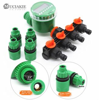 Tuin Timer Met 1/2/4-Way Hose Splitter Automatische Watering Irrigatie Controller Adapter Sluit 4/7Mm 8/11Mm 16Mm Slang HxAB686C