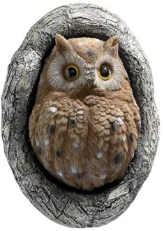 Tuin Uil Decoratie Creatieve Cartoon Schattige Boom Standbeeld Hars Ambachten Hanger Outdoor Gazon Kantoor Binnenplaats Ornament