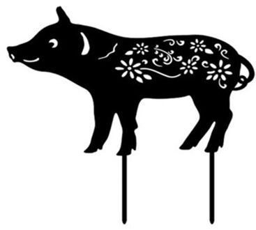 Tuin Varken Stake Decoratie Varken Knorretje Yard Art Stakes Dier Silhouet Tuin Decoratie Voor Binnenplaatsen Achtertuinen Gazons 03