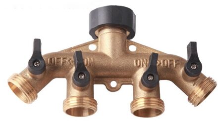 Tuin Watering Irrigatie Slang Splitter 4 Manier Tap Slang Connectors Water Distributeur Schakelaar Klep