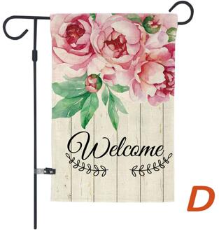 Tuin Welkom Vlaggen En Banners Krans Teken Vlaggen Jute Dubbelzijdig Zomer Boerderij Decor Voor Outdoor Yard Gazon Patio Veranda