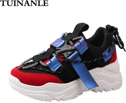 TUINANLE Platform Sneakers Women Breathable White Chunky Sneakers Casual Shoes Ladies 2020 Pink Shoes for Women Zapatos Mujer