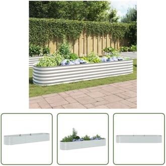 Tuinbak - Gegalvaniseerd staal - 320 x 80 x 44 cm - Zilverkleurig