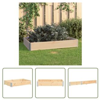 Tuinbak Grenenhout - Stapelbaar - 80 x 120 x 19 cm - Gegalvaniseerde Hoeken Bruin