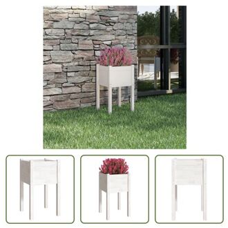 Tuinbak Massief Grenenhout - 40x40x70 cm - Wit