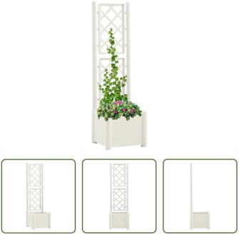 Tuinbak met Trellis - 43 x 43 x 142 cm - PP - 30 L - Wit