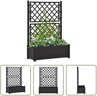 Tuinbak met Trellis - Antraciet - 100 x 43 x 142 cm - 90 L Grijs