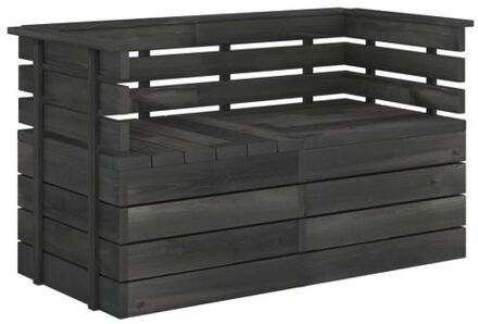 Tuinbank 2-zits pallet massief grenenhout donkergrijs