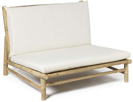 Tuinbank - bamboe - naturel/wit - 100x87x74 cm