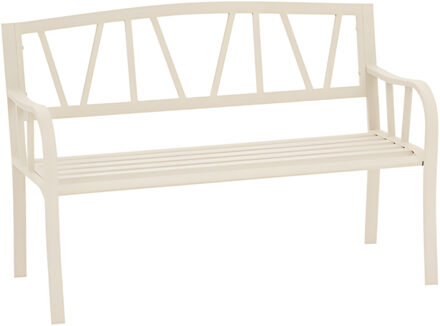 Tuinbank - beige - metaal - 127 x 61 x 86 cm - 3 zits