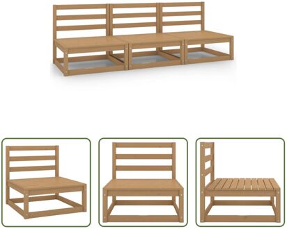 Tuinbank Grenenhout - Modulair Ontwerp - 70 x 70 x 67 cm - Honingbruin