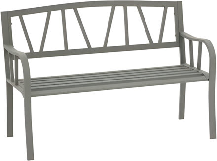 Tuinbank - lichtgrijs - metaal - 127 x 61 x 86 cm - 3 zits