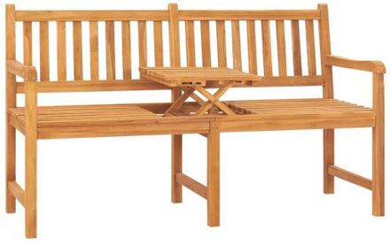 Tuinbank met tafel 3-zits 150 cm massief teakhout Bruin