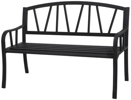 Tuinbank - zwart - metaal - 127 x 61 x 86 cm - 3 zits