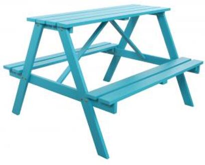 Tuinbankje.nl Trendy kinderpicknicktafel blauw
