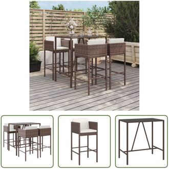 Tuinbarset - Bruin - PE-rattan - 4 krukken - 110 x 70 x 110 cm