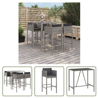 Tuinbarset - Trendy - Tuinmeubelen - Afmetingen- 110 x 70 x 110 cm - Weerbestendig PE-rattan - Grijs