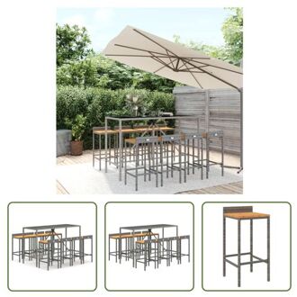 Tuinbarset - Trendy - Tuinmeubelen - Afmetingen- 180 x 70 x 110 cm - Kleur- grijs - Materiaal