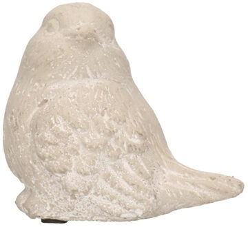 Tuinbeeld mus vogel - wit - 8 cm - Tuin decoratie dieren beelden Multi